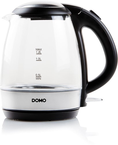 Domo bouilloire en verre et acier inoxydable, 1,2 l, 2200 W
