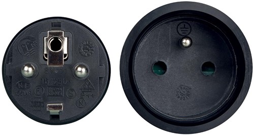 Perel verlengkabel 3 meter, zwart, voor België-3