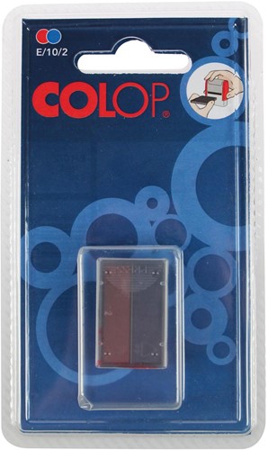 Colop stempelkussen tweekleurig (blauw/rood), voor stempel S160L, blister van 2 stuks