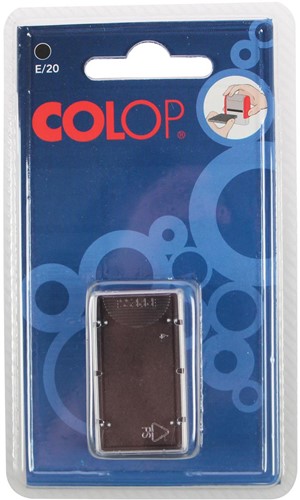 Colop tampon encreur de rechange noir, pour cachet P20, P20N, 20/1, blister de 2 pièces