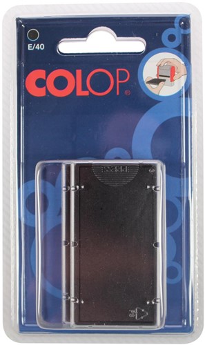 Colop tampon encreur de rechange noir, pour cachet P40, P40N, blister de 2 pièces