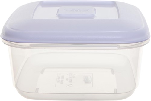 Whitefurze boîte de conservation carré 1,6 litres, transparent avec couverle blanc