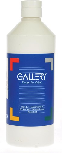 Gallery gouache, flacon de 500 ml, blanc