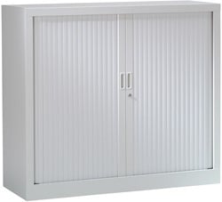 Roldeurkast, hoogte 100 cm, lichtgrijs