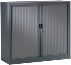 Roldeurkast, hoogte 136 cm, antraciet
