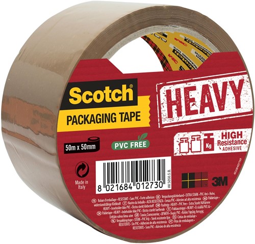 Scotch verpakkingsplakband Heavy, ft 50 mm x 50 m, bruin, per stuk