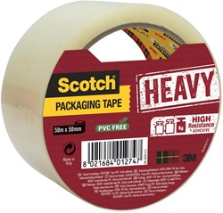 Scotch ruban d'emballage Secure Seal, ft 50 mm x 50 m, transparent, emballé individuel