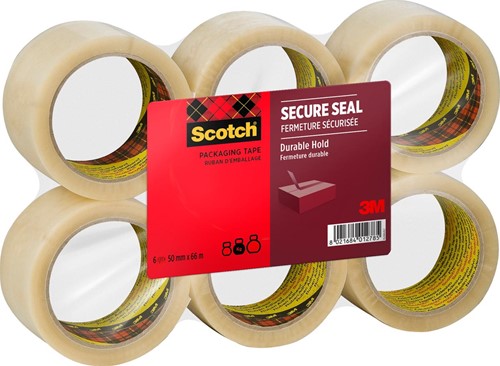 Scotch verpakkingsplakband Heavy, ft 50 mm x 66 m, transparant, pak van 6 stuks 6 Stuk