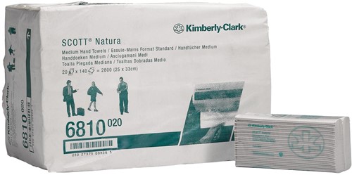 Scott papieren handdoek Natura, C-vouw, 2-laags, 140 vellen, pak van 20 stuks