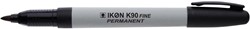 Ikon permanent marker met fijne harde punt, zwart