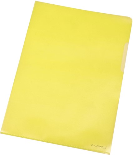 Q-CONNECT pochette coin jaune 120 microns paquet de 100 pièces