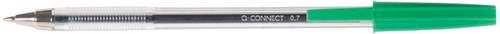 Q-CONNECT stylo bille, avec capuchon, 0,7 mm, pointe moyenne, vert, boîte de 50 pièces