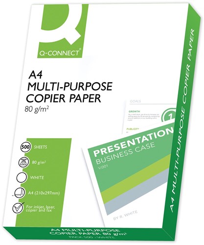 Q-Connect kopieerpapier, A4, 80 g pak van 500 vel