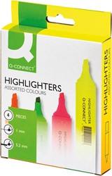 Q-CONNECT surligneur, couleurs assorties, étui de 4 pièces