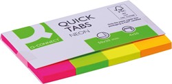 Q-CONNECT Quick Tabs, ft 20 x 50 mm, 4 x 50 tabs, geassorteerde kleuren