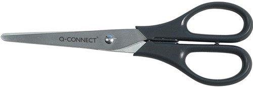 Q-CONNECT schaar, 18 cm, symmetrische ogen, op blister