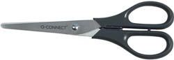 Q-CONNECT schaar, ft 18 cm, rechts en links, ronde punt, RVS, zwart, blister van 1 stuk