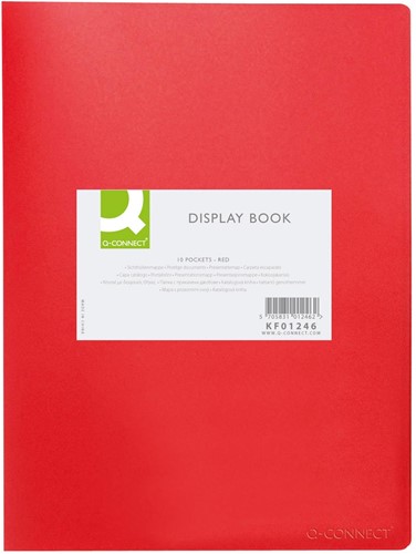Q-CONNECT protège-documents, A4, 10 pochettes, rouge