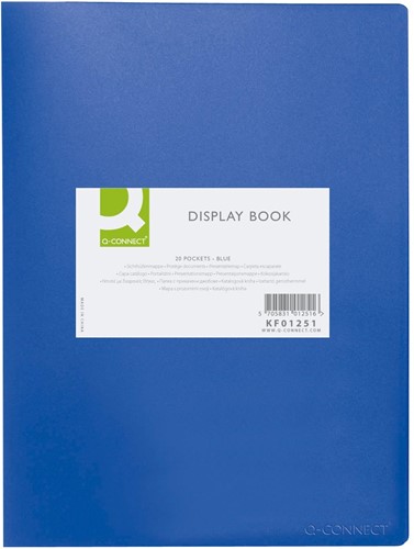 Q-CONNECT protège-documents, A4, 20 pochettes, bleu