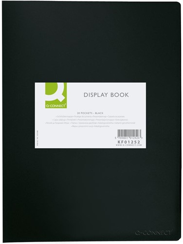 Q-CONNECT protège-documents, A4, 20 pochettes, noir