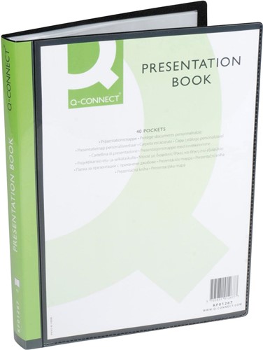 Q-CONNECT protège-documents personnalisable  A4 40 pochettes noir