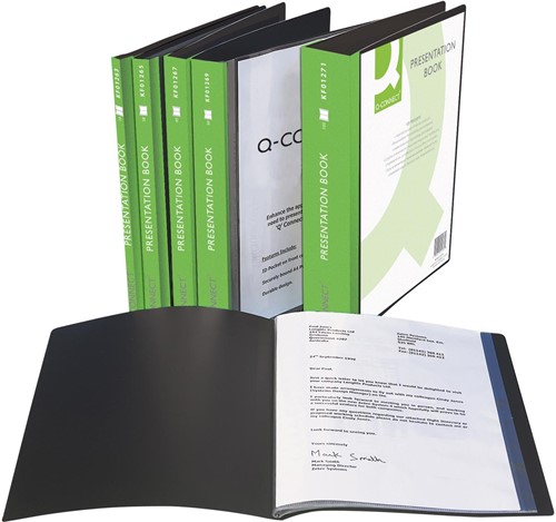 Q-CONNECT protège-documents personnalisable  A4 100 pochettes noir