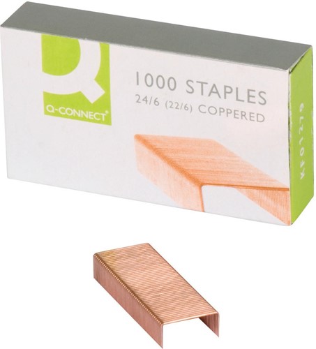 Q-CONNECT nietjes 24/6, verkoperd, doos van 1.000 nietjes