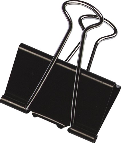Q-CONNECT pince foldback, noir, 19 mm, boîte de 10 pièces
