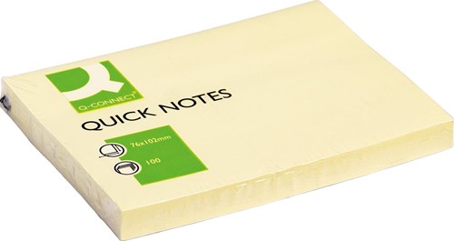 Q-CONNECT Quick Notes, ft 76 x 102 mm, 100 feuilles, jaune