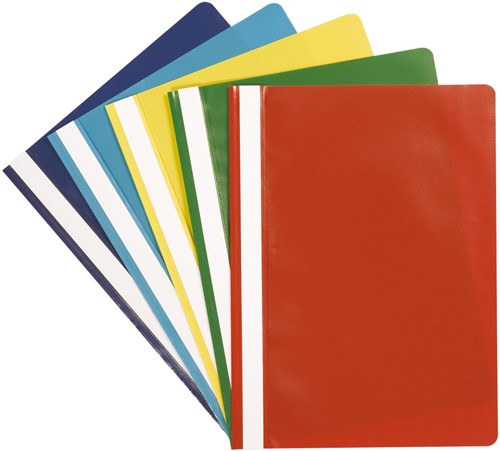 Q-Connect snelhechtmap, A4, geassorteerde kleuren, A4, pak 5 stuks 