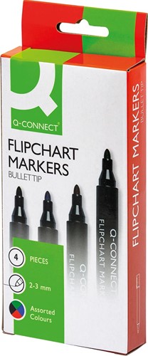 Q-Connect flipchartmarker, - mm, ronde punt