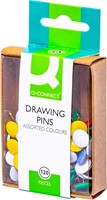 Q-CONNECT punaises, couleurs assorties, boîte de 120 pièces