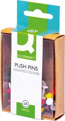 Q-CONNECT épingles d'affichage, boîte de 25 pièces, couleurs assorties