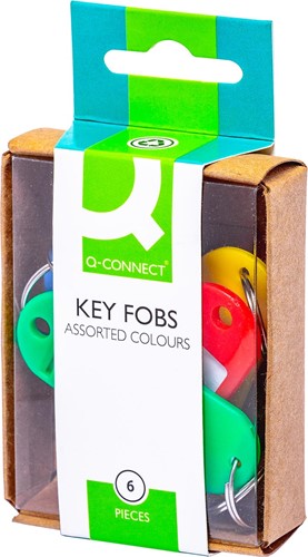 Q-CONNECT porte-clés, paquet de 6 pièces, couleurs assorties