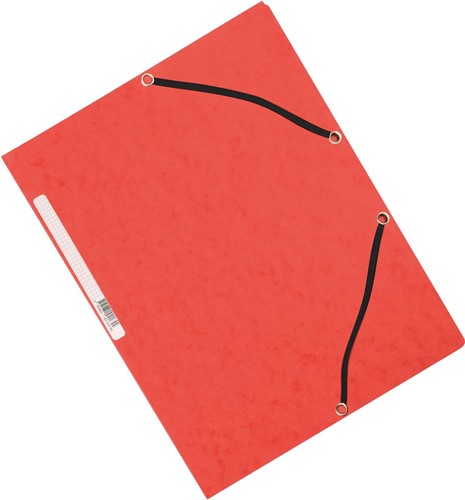 Q-CONNECT farde à rabats, A4, 3 rabats et élastiques, carton, rouge