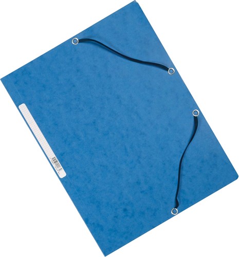 Q-CONNECT farde à rabats, A4, 3 rabats et élastiques, carton, bleu