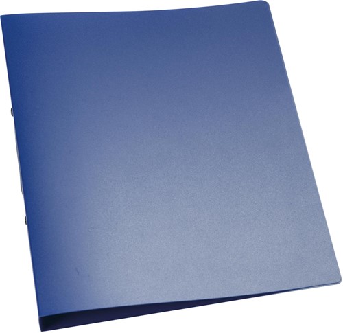 Q-CONNECT ringmap, PP, 2 ringen, 25 mm, transparant blauw