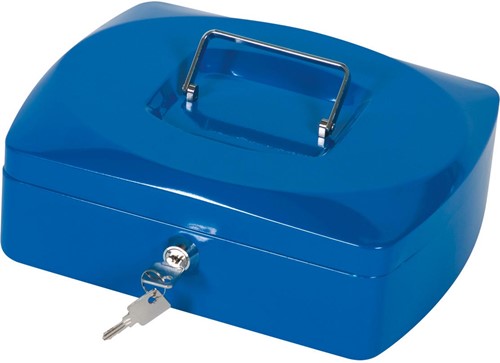 Q-CONNECT coffret à monnaie, 255 x 200 x 85 mm, bleu