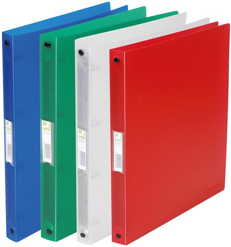 Q-CONNECT classeur à anneaux, PP, 2 anneaux, 16 mm,  couleurs assorties transparentes