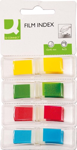 Q-CONNECT index mini, ft 12,5 x 45 mm, 4 x 35 onglets, couleurs assorties