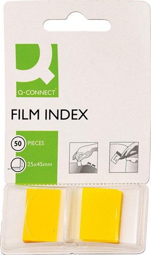 Q-CONNECT index, ft 25 x 45 mm, 50 onglets, jaune