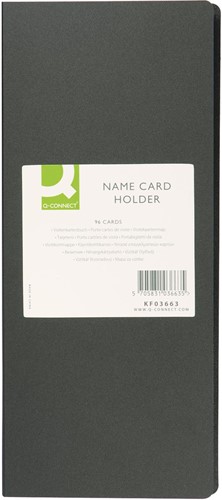 Q-CONNECT visitekaartenmap, Ft 11 x 26 cm, voor 96 kaarten, zwart