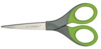Q-CONNECT schaar Premium, ft 17 cm, rechts en links, scherpe punt, RVS, grijs/groen, blister van 1 stuk-2