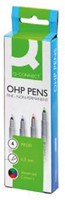 Q-CONNECT marqueur OHP, non permanent, fine, set de 4 pièces en couleurs assorties-2
