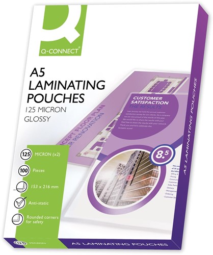 Q-CONNECT pochettes de plastification A5 2x 125 microns 100 pièces