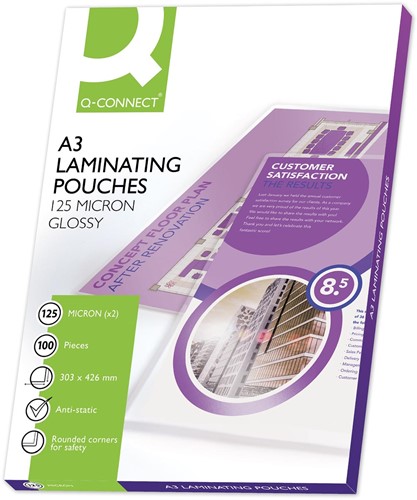 Q-CONNECT pochettes de plastification A3 2x 125 microns 100 pièces 100 Stuk