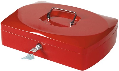 Q-CONNECT coffret à monnaie, 325 x 235 x 85 mm, rouge