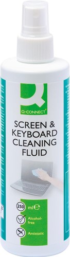 Q-CONNECT liquide de nettoyage pour écran et clavier, aérosol de 250 ml