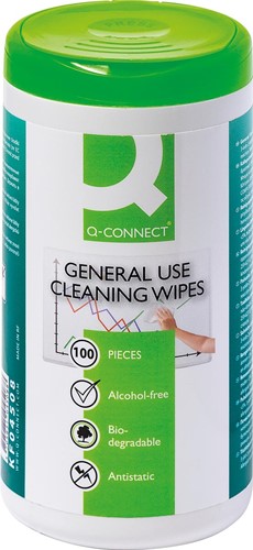 Q-CONNECT lingettes pour téléphone, usage multifonctionnel, paquet de 100 lingettes