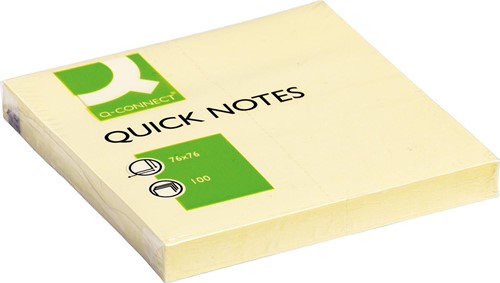 Q-connect Quick Notes 76 x 76 mm, 100 vel geel